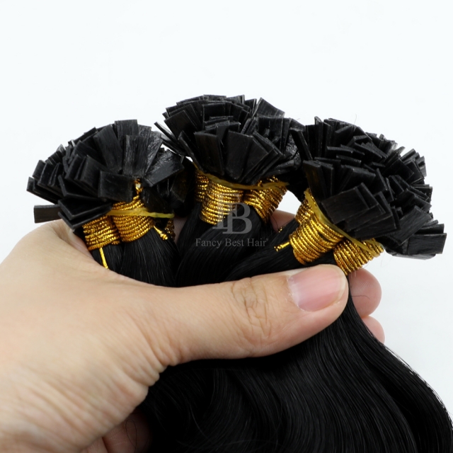#1 Off Black - Flat/K tip Hair - Body Wave