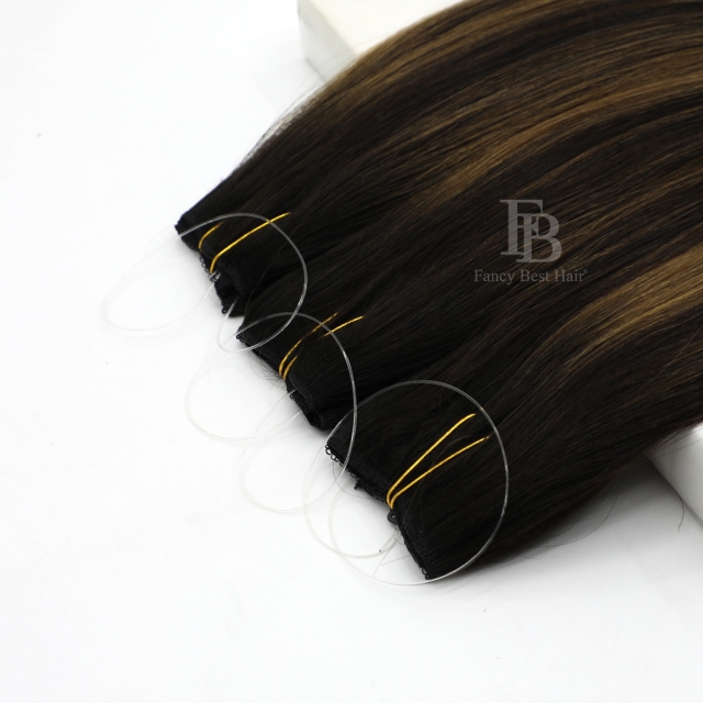 Rooted Balayage #T1B-1B/6  Halo Hair Extensions