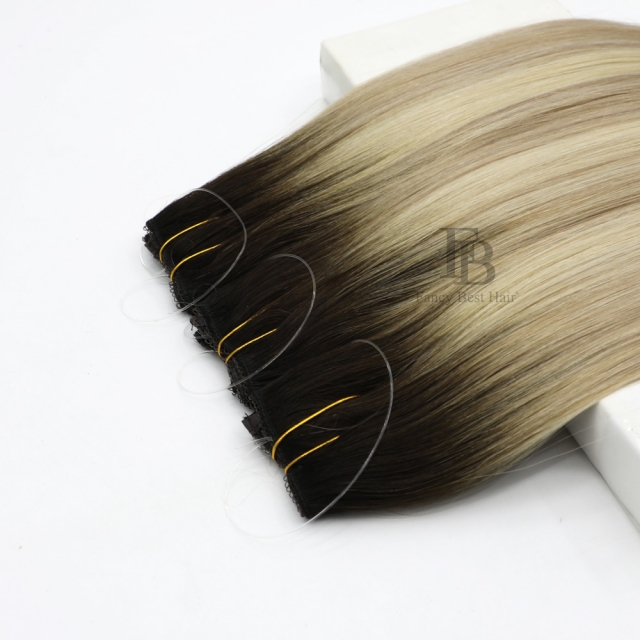 Rooted Balayage #T2-14/60 Halo Hair Extensions