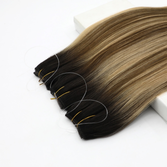Rooted Balayage #T2-4/27 Halo Hair Extensions