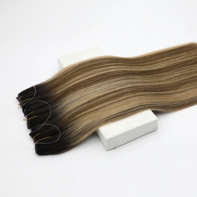 Rooted Balayage #T2-4/27 Halo Hair Extensions