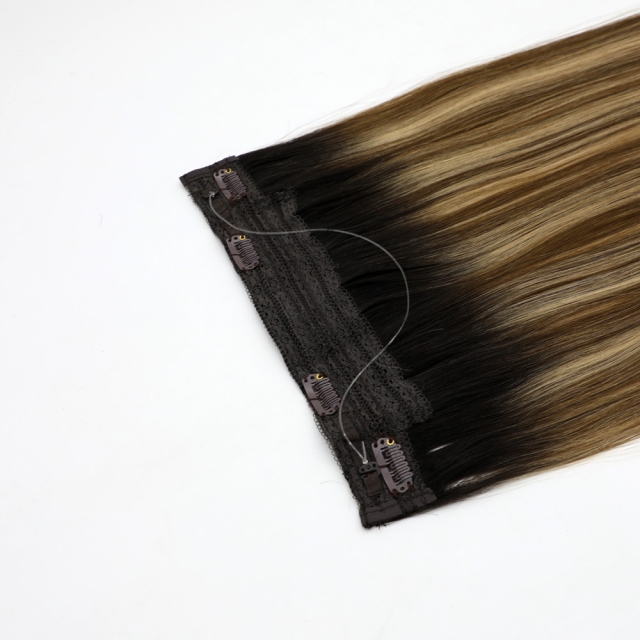 Rooted Balayage #T2-4/27 Halo Hair Extensions