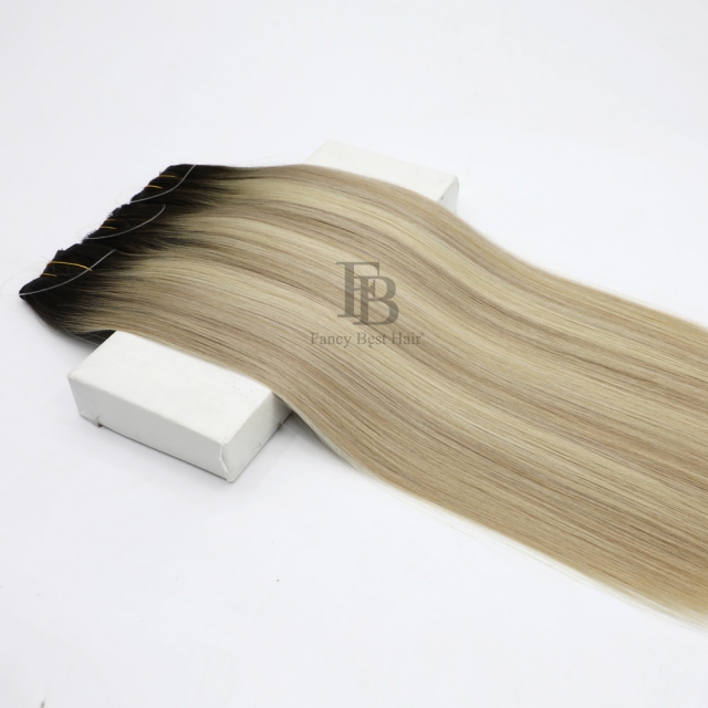 Rooted Balayage #T2-14/60 Halo Hair Extensions