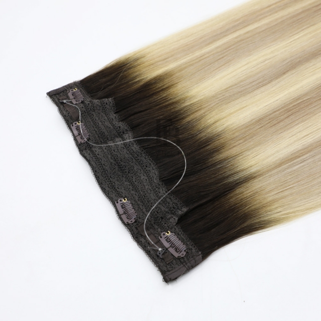 Rooted Balayage #T2-14/60 Halo Hair Extensions