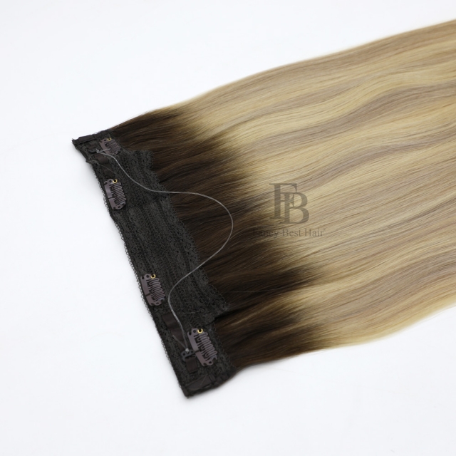 Rooted Balayage #T3-14/22 Halo Hair Extensions