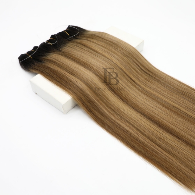 Rooted Balayage #T1B-6/12 Halo Hair Extensions
