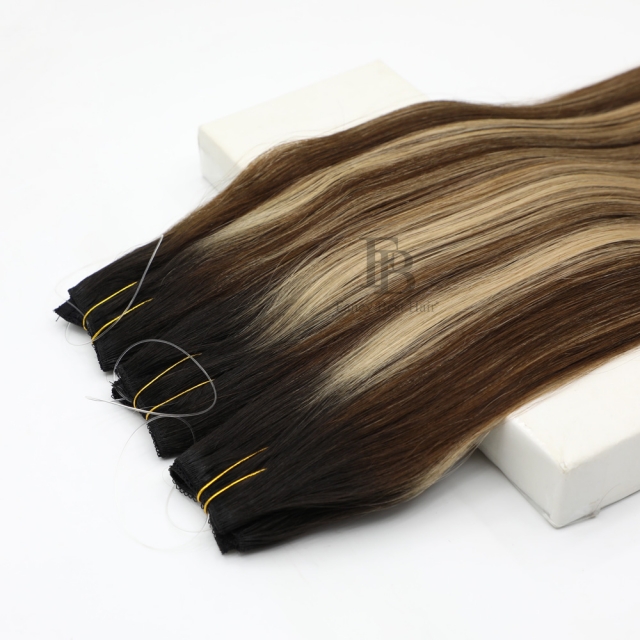 Rooted Balayage #T1B-3/27 Halo Hair Extensions