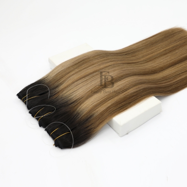 Rooted Balayage #T1B-6/12 Halo Hair Extensions