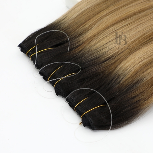 Rooted Balayage #T1B-6/12 Halo Hair Extensions