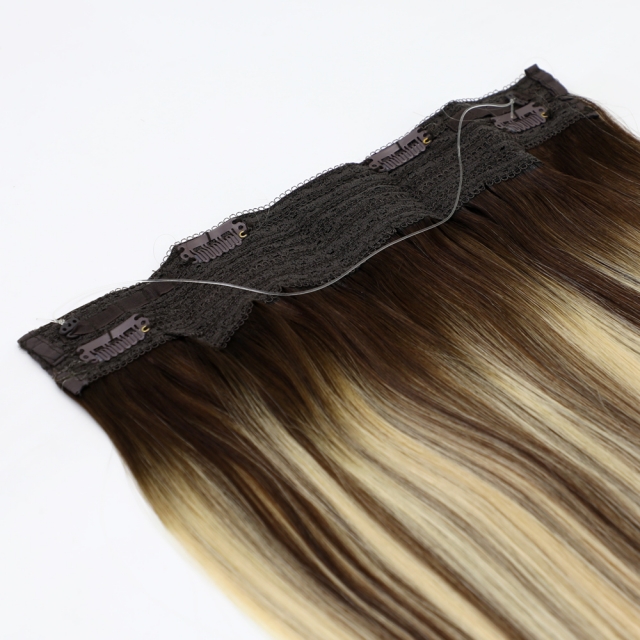 Rooted Balayage #T3-3/613 Halo Hair Extensions