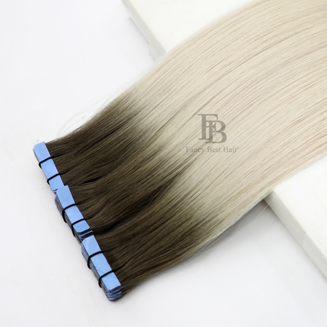 #T7-ice Ombre Injection Tape Hair