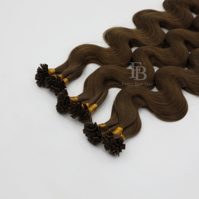 #6 Chocolate Brown - Flat/K tip Hair - Body Wave