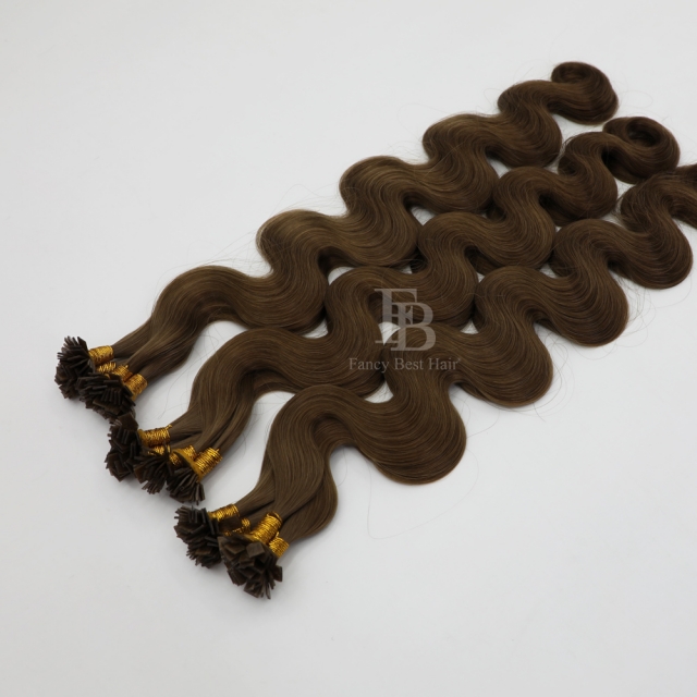 #6 Chocolate Brown - Flat/K tip Hair - Body Wave