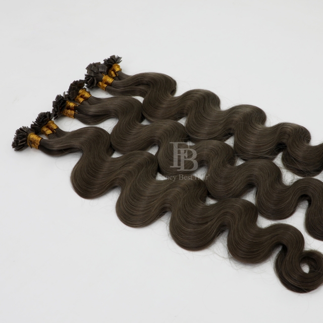 #7 Chocolate Brown - Flat/K tip Hair - Body Wave