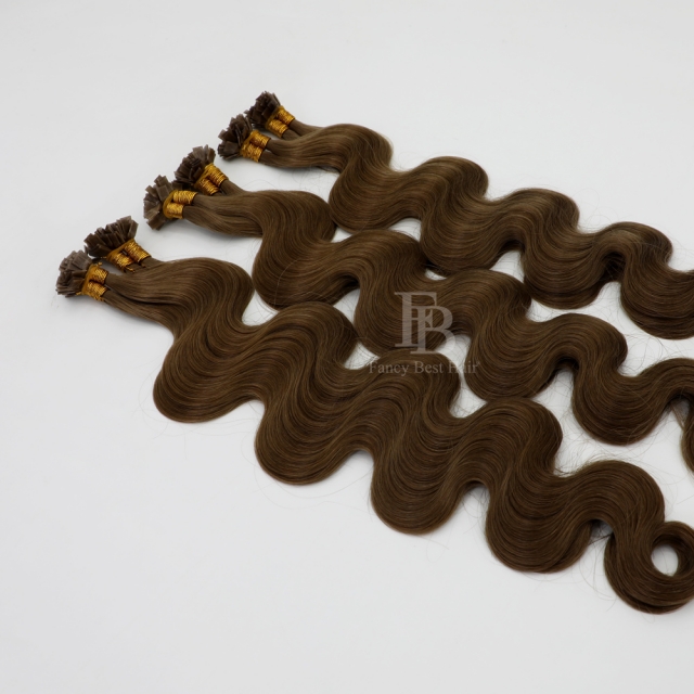 #8 Chocolate Brown - Flat/K tip Hair - Body Wave