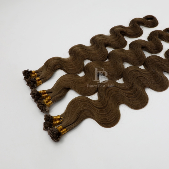 #8 Chocolate Brown - Flat/K tip Hair - Body Wave