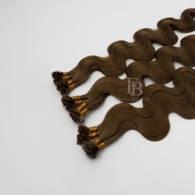 #8 Chocolate Brown - Flat/K tip Hair - Body Wave