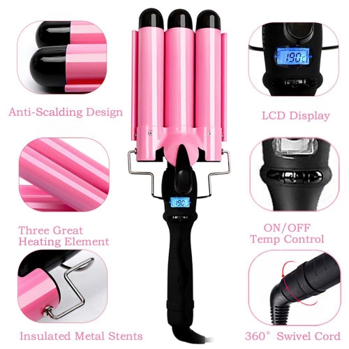 Wholesale LED Digital Display Hair Curling Iron Machine Pro Automatic Curls Air Hair Curler can do dropshipping