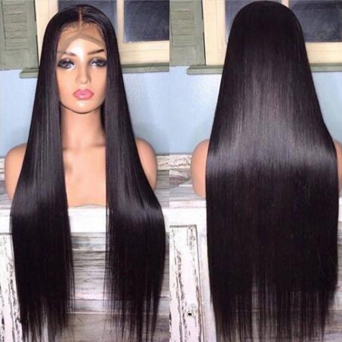 Wholesale Straight 13*4 HD Front Wigs Natural Black 200% Density Virgin Human Hair With Baby Hair