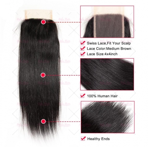 Wholesale 4x4 Unprocessed Virgin Human Hair Straight Transparent Lace Closure,can do dropshipping