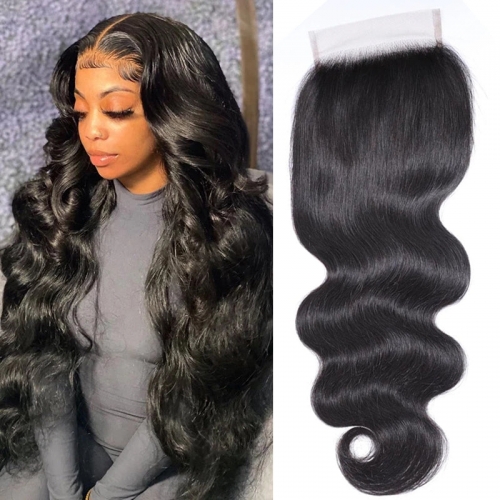 Wholesale 4x4 Unprocessed Virgin Human Hair Body Wave Transparent Lace Closure,can do dropshipping