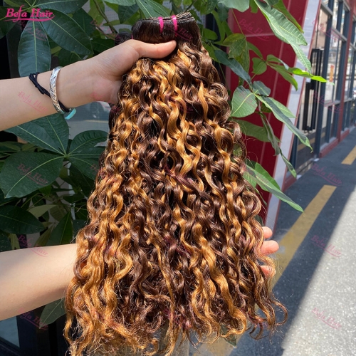 Wholesale Double Drawn 3 Bundles P4-27 Water Wave Hair,can do dropshipping