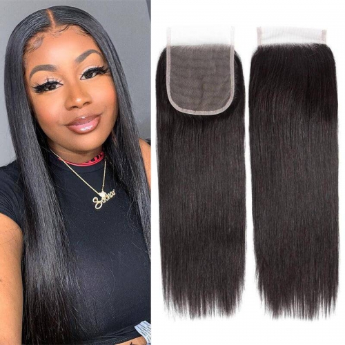 Wholesale 5x5 Free Part HD Lace Straight Unprocessed Human Hair Closure 12-20 Inch,can do dropshipping