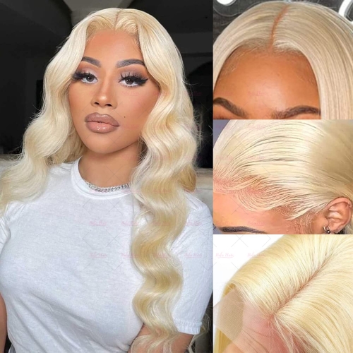 Wholesale 613 Blonde 13x4 Lace Front Human Hair Wigs Pre Plucked Lace Wigs 150% Density Body Wave Human Hair