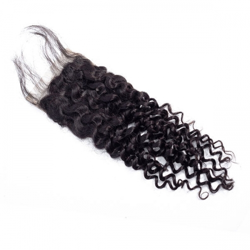 Wholesale Water Wave Unprocessed Virgin Human Hair HD 4x4 Lace closure  Human Hair With Baby Hair For Women Natural Color,can do dropshipping