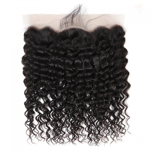 Wholesale Deep wave HD Lace Frontal  Virgin Human Hair 13x4 Full Lace Frontal,can do dropshipping