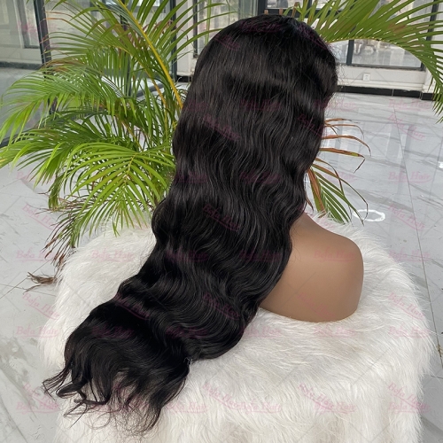 Wholesale Body Wave 4x4 Lace Closure Pre Plucked 200% Density Natural Black Virgin Human Hair Wigs
