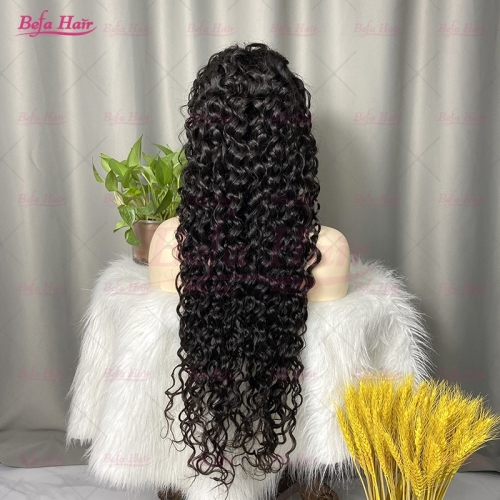 Wholesale Water Wave 13*4 HD Front wig Unprocessed Virgin Human Hair With Baby Hair 200% Density Natural Color Wigs