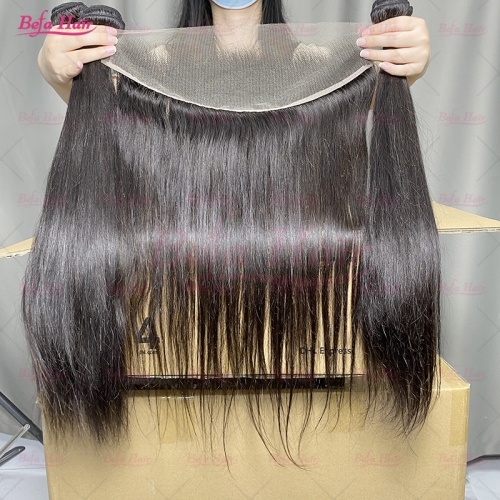Wholesale Brazilian 13''x4'' Lace Frontal With 3Bundles Straight Hair,can do dropshipping