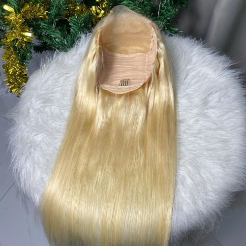 Wholesale #613 Blonde 5x5 Lace Closure High Density Lace Wigs (Straight)