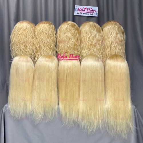 Wholesale #613 Blonde13x4 Transparent Lace Frontal High Density Lace Wigs (Straight/Body Wave)