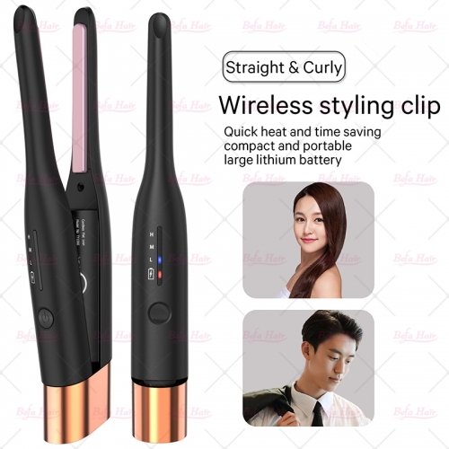 Manufacturer Keratin Fast Straightening Portable Mini Wireless New 2 in 1 Cordless Hair Curl Flat Iron Styling Hair Straightener