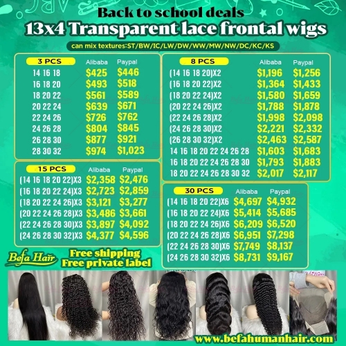 13*4 Transparent lace frontal wigs