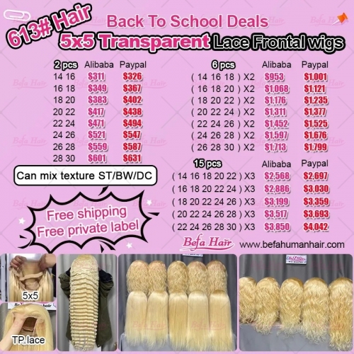 613# Hair 5X5 Transparent Lace Frontal Wigs Deals