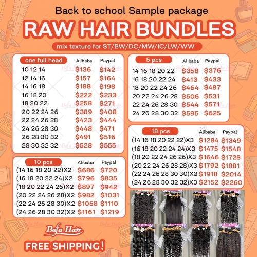 Sample Package For Raw Hair Bundles