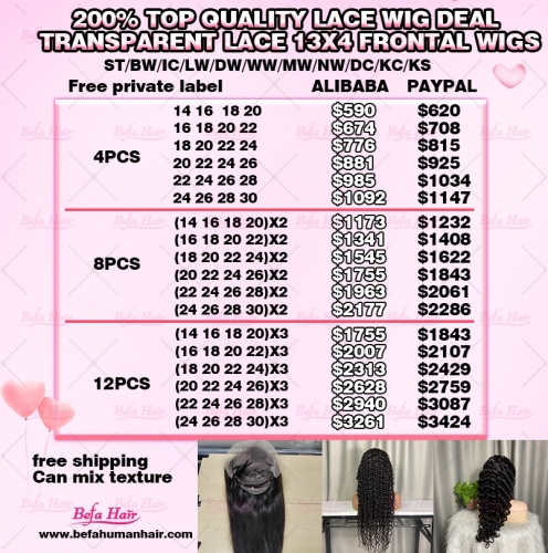 200% Top Quality Lace Wig Deal - Transparent Lace 13x4 Frontal Wigs
