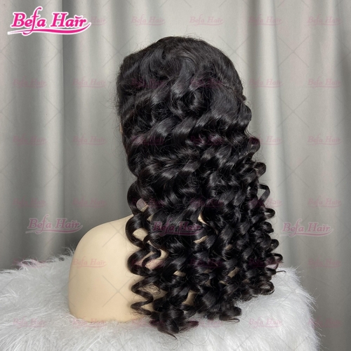 Wholesale Loose Wave 13*4 HD Frontal Virgin Human Hair With Baby Hair 200% Density Natural Black Wigs