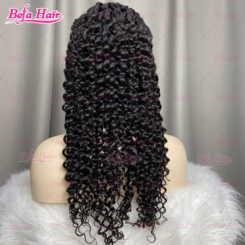Wholesale Deep Curly 5x5 Lace Closure Pre Plucked 200% Density Natural Black Virgin Human Hair Wigs(LFW30)