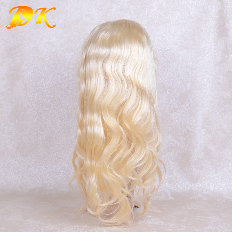 613# Blonde Body Wave Half lace frontal Wig 100% human virgin hair