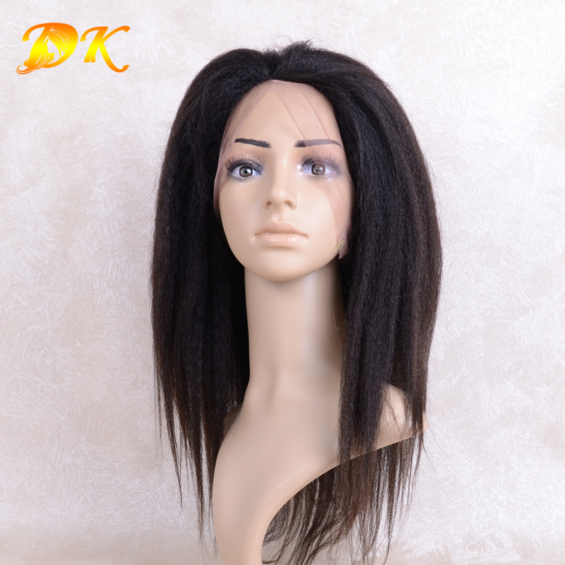 Kinky Straight Hair Half lace frontal Wig 100% human Regular hair