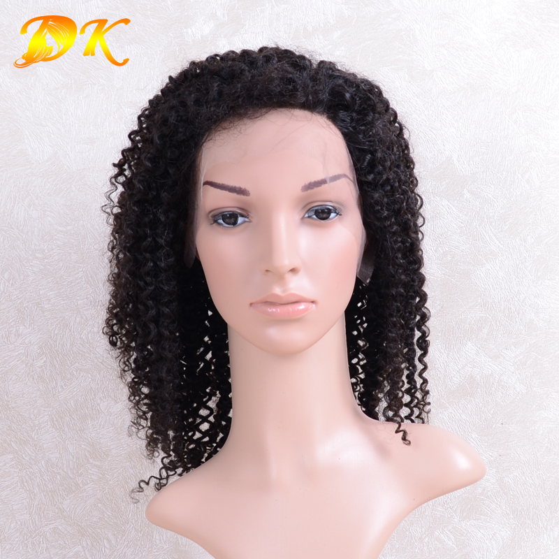 Kinky Curly Hair Half lace frontal Wig 100% human Regular hair