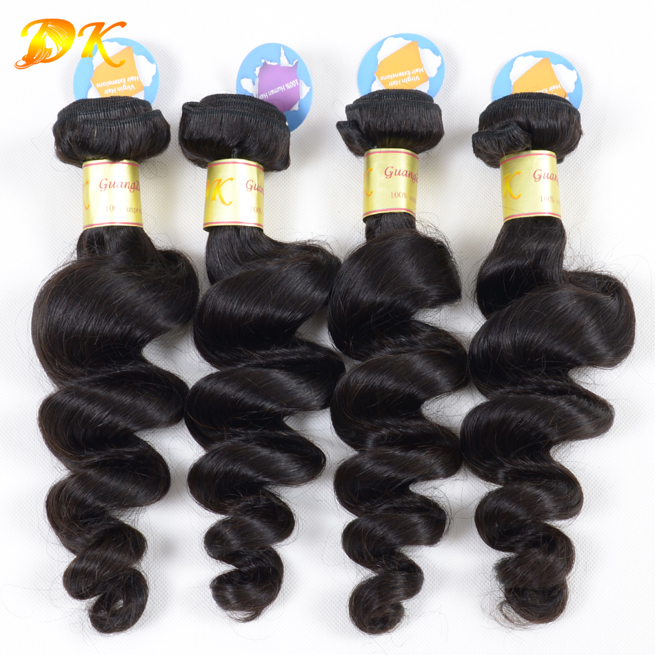 3 or 4 bundles + Closure Frontals Loose Wave Brazilian virgin hair weave 5A+