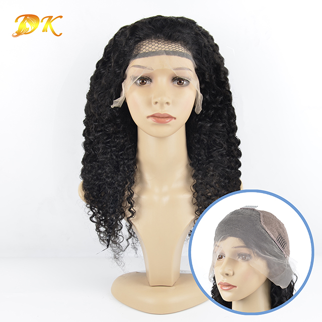 Jerry Curly Hair Half lace frontal Wig 100% human Deluxe hair