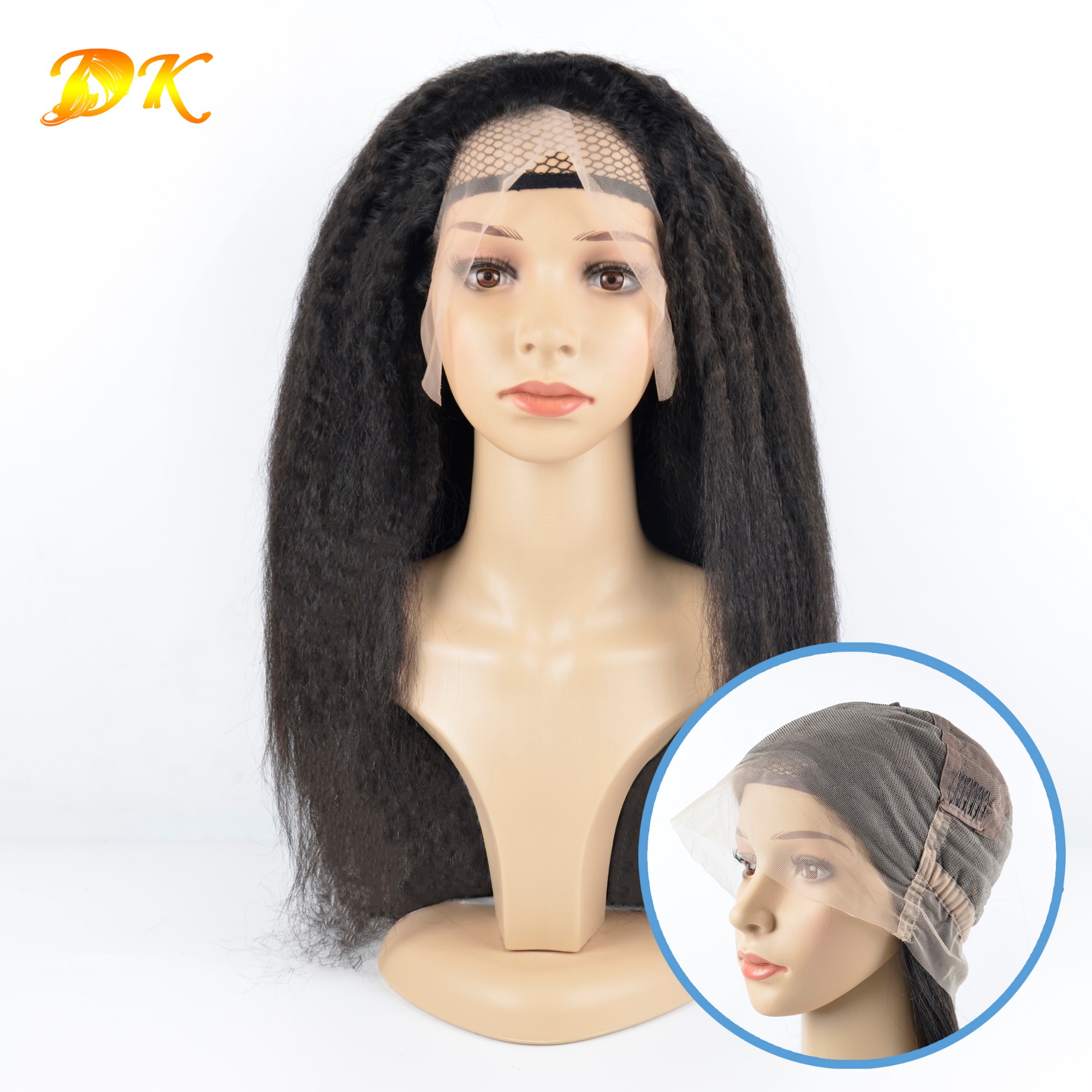 Kinky Straight Hair Full lace Wig 100% human Deluxe hair