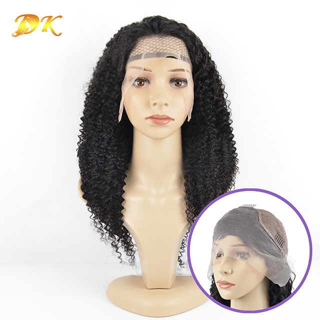 Afro Kinky Curly Half lace frontal Wig 100% human virgin hair