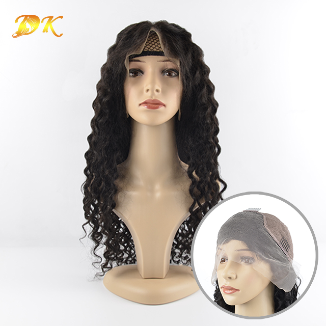 French Wave Hair Half lace frontal Wig 100% human Regular hair